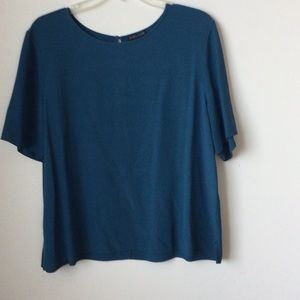 XL Eileen Fisher teal blouse